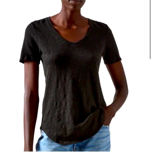 ATM Anthony Thomas Melillo Black V Neck Basic Top Small - Picture 2 of 8